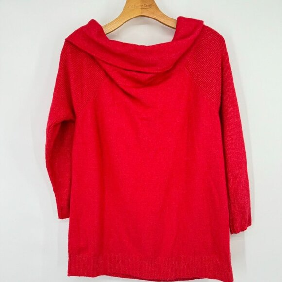 Jeanswest Red Cowl Neck Sweater tunic size XL Women's Cotton Blend new - Picture 7 of 9